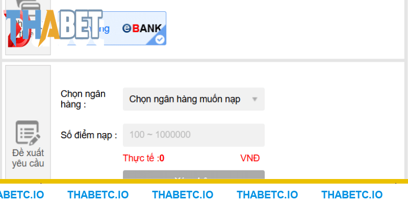 Nạp tiền THABET tiện lợi qua hình thức thanh toán trực tuyến