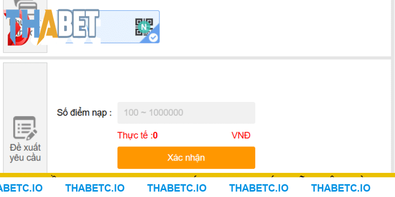 Nạp tiền THABET nhanh chóng qua quét mã ngân hàng